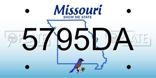 5795DA Missouri License Plate