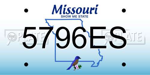5796ES Missouri License Plate