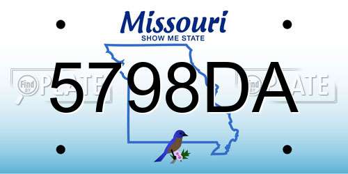 5798DA Missouri License Plate