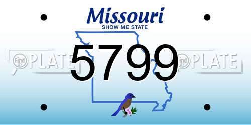 5799 Missouri License Plate