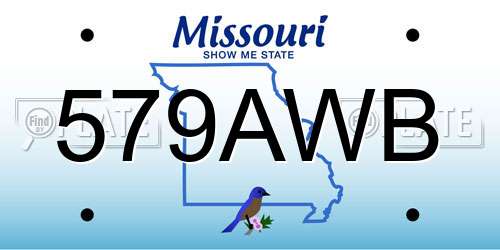 579AWB Missouri License Plate