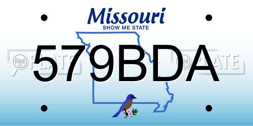 579BDA Missouri License Plate