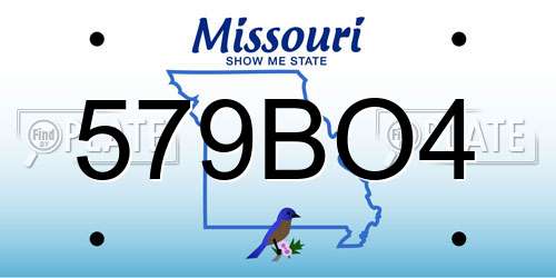 579BO4 Missouri License Plate