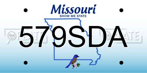 579SDA Missouri License Plate