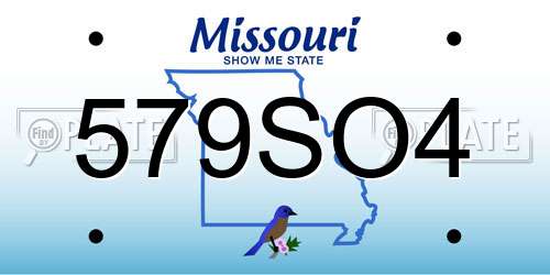 579SO4 Missouri License Plate