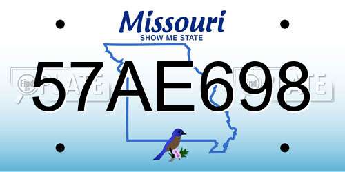 57AE698 Missouri License Plate