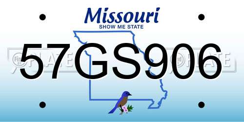 57GS906 Missouri License Plate