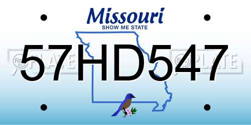 57HD547 Missouri License Plate