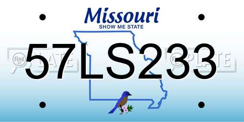 57LS233 Missouri License Plate