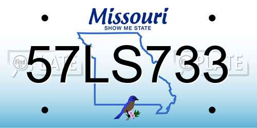 57LS733 Missouri License Plate