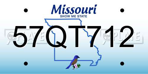 57QT712 Missouri License Plate