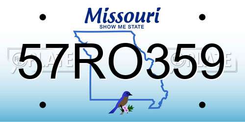 57RO359 Missouri License Plate