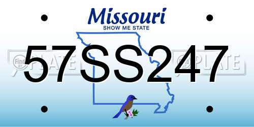 57SS247 Missouri License Plate