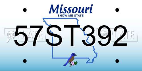57ST392 Missouri License Plate