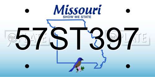 57ST397 Missouri License Plate