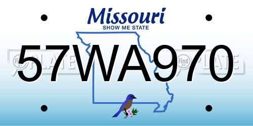 57WA970 Missouri License Plate