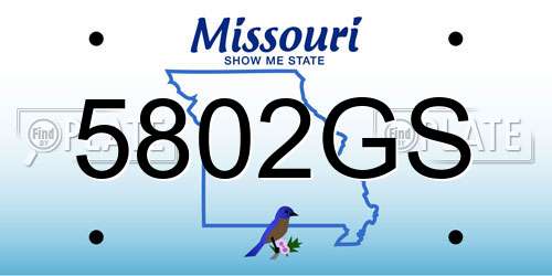 5802GS Missouri License Plate