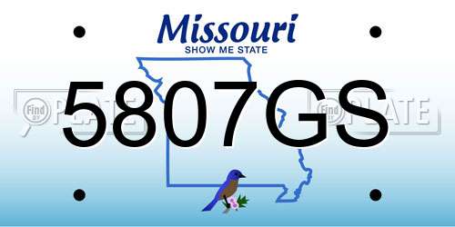 5807GS Missouri License Plate
