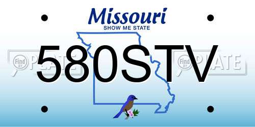580STV Missouri License Plate
