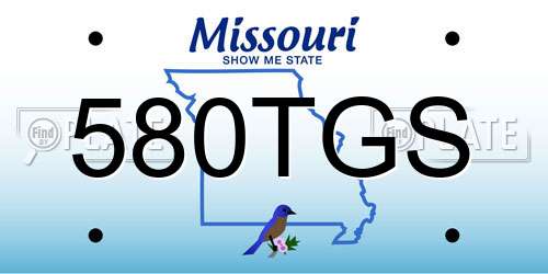580TGS Missouri License Plate
