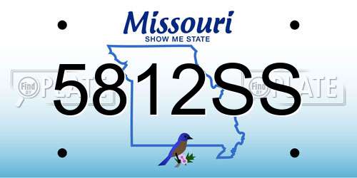 5812SS Missouri License Plate