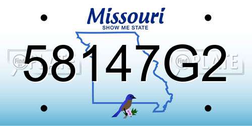58147G2 Missouri License Plate