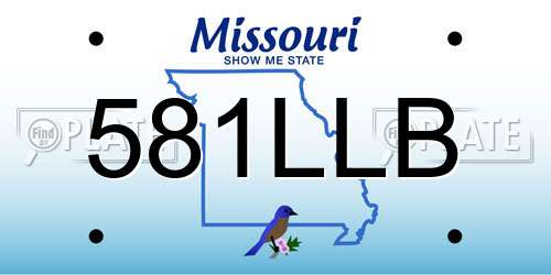 581LLB Missouri License Plate