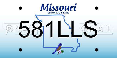 581LLS Missouri License Plate