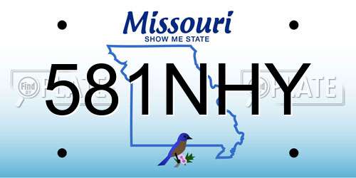 581NHY Missouri License Plate