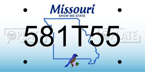 581T55 Missouri License Plate