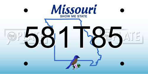 581T85 Missouri License Plate