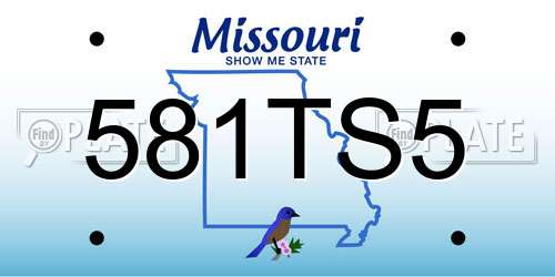 581TS5 Missouri License Plate