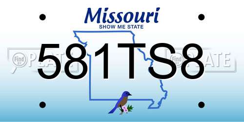 581TS8 Missouri License Plate