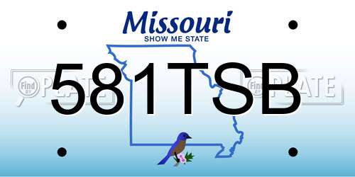 581TSB Missouri License Plate