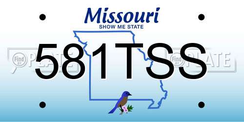 581TSS Missouri License Plate