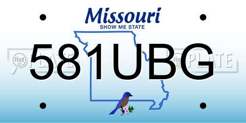 581UBG Missouri License Plate