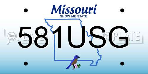 581USG Missouri License Plate