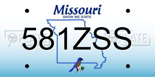 581ZSS Missouri License Plate
