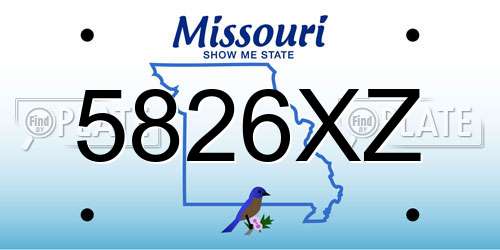 5826XZ Missouri License Plate