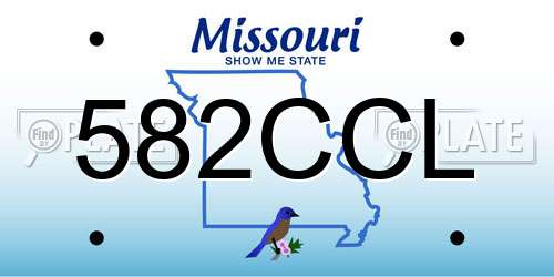 582CCL Missouri License Plate