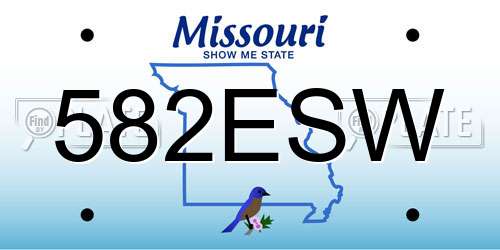 582ESW Missouri License Plate