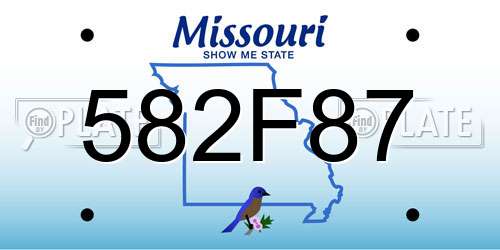582F87 Missouri License Plate