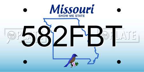 582FBT Missouri License Plate