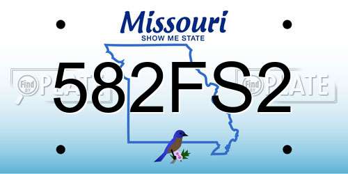 582FS2 Missouri License Plate