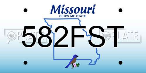 582FST Missouri License Plate
