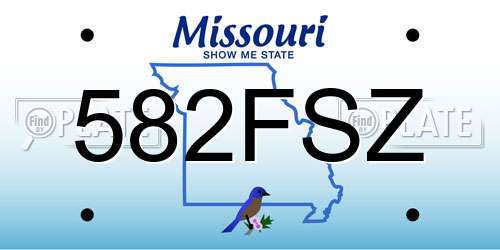 582FSZ Missouri License Plate