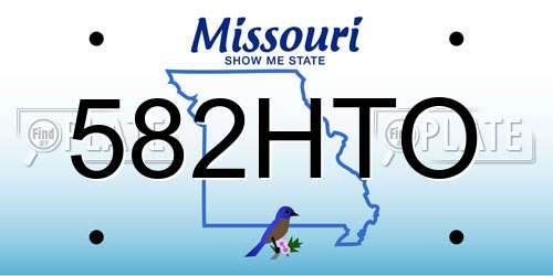 582HTO Missouri License Plate