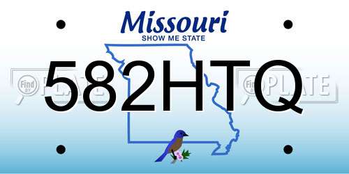 582HTQ Missouri License Plate