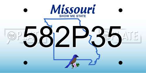 582P35 Missouri License Plate