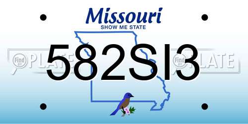582SI3 Missouri License Plate